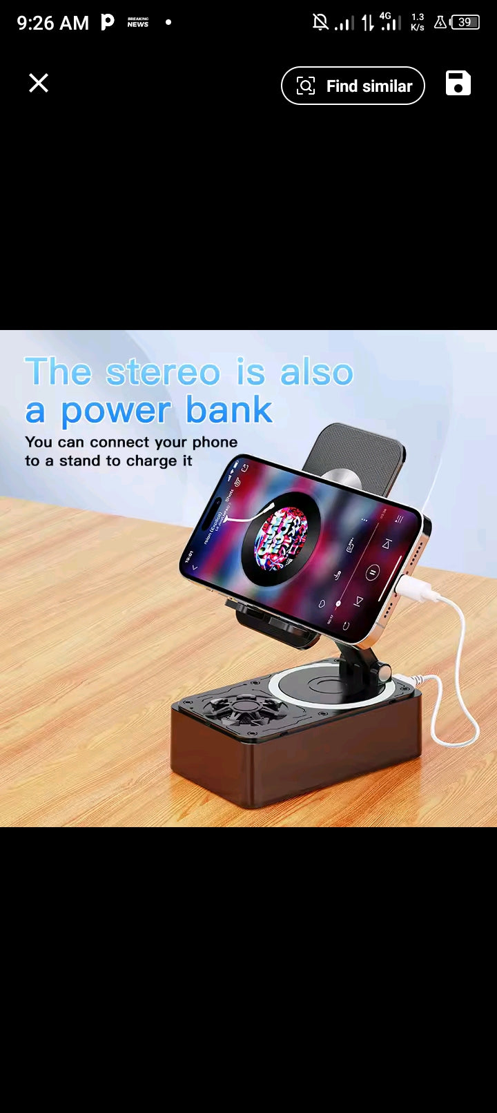 3-in-1 Bluetooth Speaker with Power Bank & Phone Holder